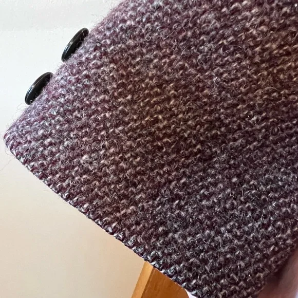 Lorendale Wool Lined Long Maxi Coat Vintage Heavy Purple Gray White Blend NICE - Picture 5 of 16